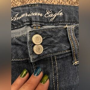 American Eagle Outfitters Dark Blue High Rise Jeans size 8 short